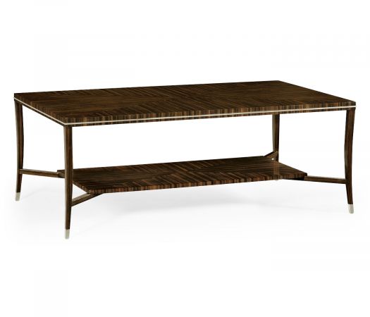 JC Modern - Soho Collection - Macassar Ebony Coffee Table with White Brass Detail