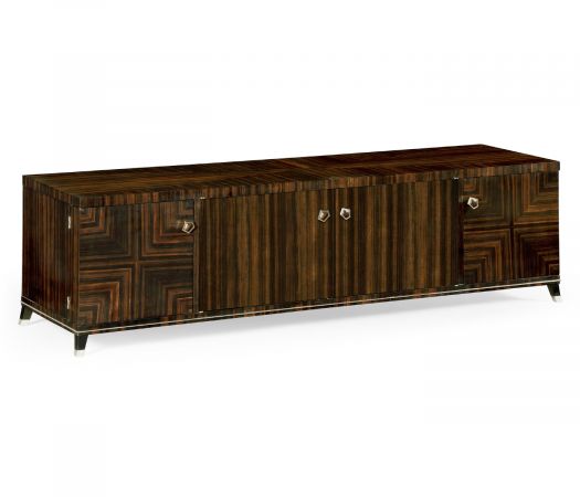 JC Modern - Soho Collection - Macassar Ebony TV Cabinet with White Brass Detail