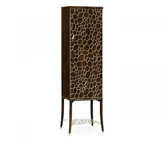 JC Modern - Soho Collection - Macassar Ebony Drink Cabinet with White Brass Inlay