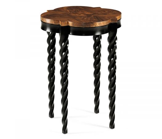 JC Modern - Twist Collection - Black Barleytwist Quatrefoil Side Table