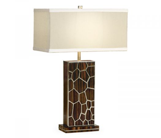 JC Modern - Soho Collection - Macassar Ebony Table Lamp with White Brass Inlay