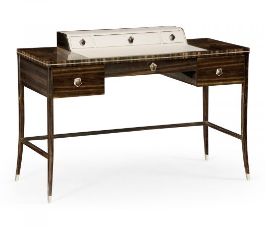 JC Modern - Soho Collection - Macassar Ebony Dressing Table with White Brass Detail