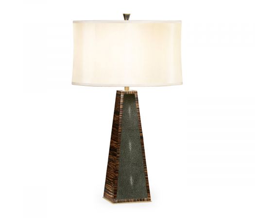 JC Modern - Metropolitan Collection - Art Deco Macassar Ebony & Anthracite Shagreen Table Lamp