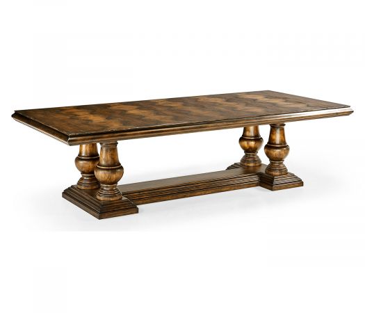 JC Edited - Casually Country Collection - 110" Golden Ale Extending Dining Table