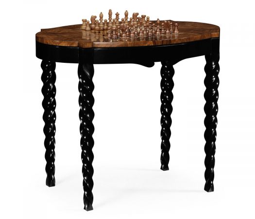 JC Modern - Twist Collection - Black Barleytwist Game Table