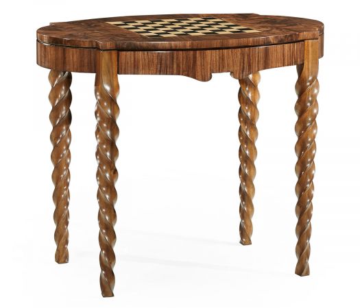 JC Modern - Twist Collection - Walnut Barleytwist Game Table