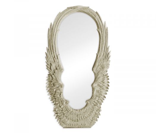 JC Modern - Icarus Collection - Classical Silver Winged Floor Mirror