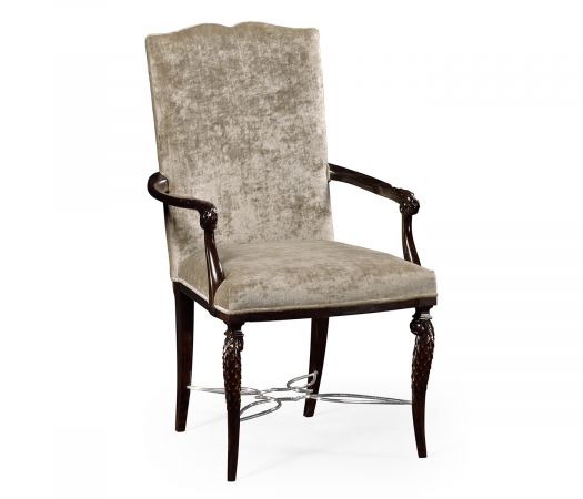 JC Modern - Icarus Collection - Icarus Dining Arm Chair, Upholstered in Calico Velvet