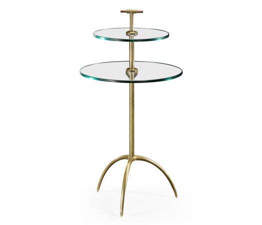 JC Modern - Cosmo Collection - Brass & Glass Round Drinks Table