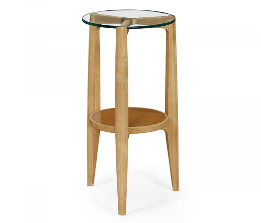 JC Edited - Architects House Collection - Architectural Round End Table with Glass Top