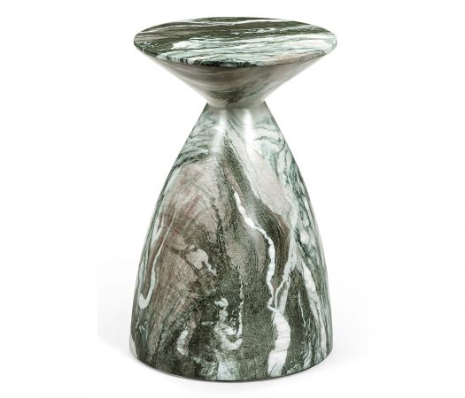 JC Outdoor - Biscayne Collection - Round Faux Black & Grey Marble Wine Table