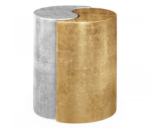 JC Modern - Indochine Collection - Circular Two-Piece Yin & Yang Gilded & Silver Drinks Table