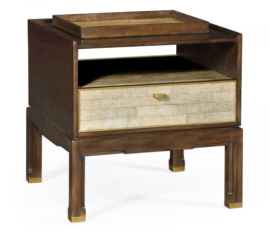 JC Modern - Langkawi Collection - Small Lymed Mink Bedside Table with Tray