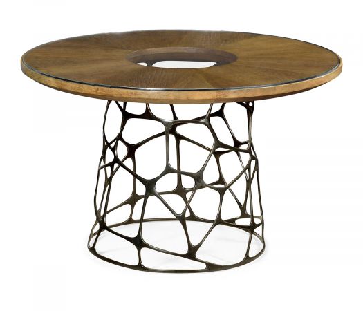 JC Modern - Langkawi Collection - Circular Oak & Brass Coffee Table