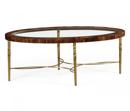 Clean & Classic Collection - Oval Tropical Walnut Cocktail Table