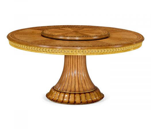 Versailles Collection - 63" Gilded round dining table with lazy susan