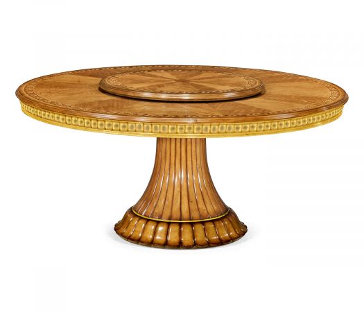 Versailles Collection - 71" Gilded round dining table with lazy susan