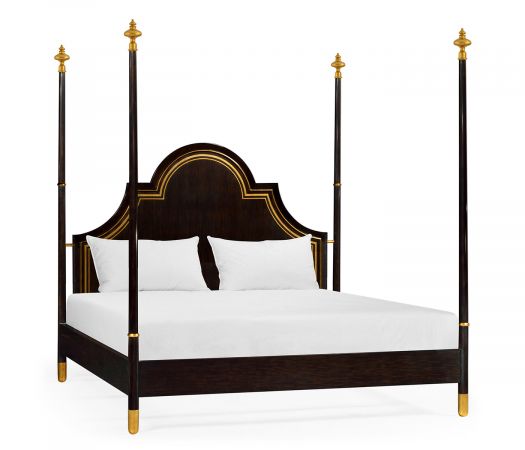 Kensington Collection - Four Poster Ebonised & Gilded Cali King Bed