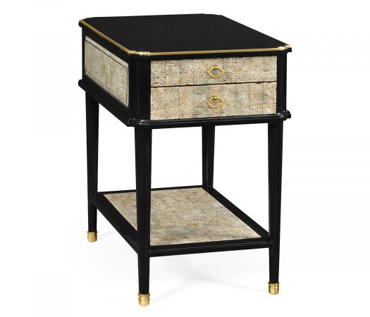 Curated Collection - Black End Table with Eggshell & Bronze Detailing