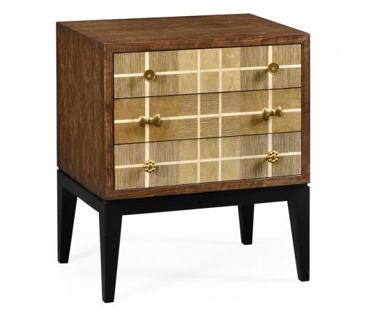 JC Modern - Alexander Julian Collection - Pale Tartan Two-Drawer Nightstand