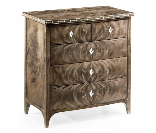 Buckingham Collection - Small Bleached Mahogany Chest of Drawers with Bone Inlay