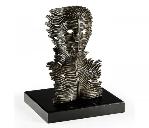 Curated Collection - Antique Dark Bronze Mask Sculpture