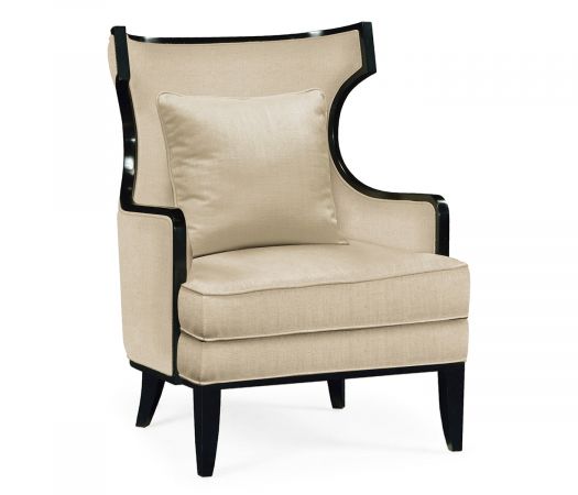 Knightsbridge Collection - Biedermeier Greek Revival Formal Black Occasional Chair