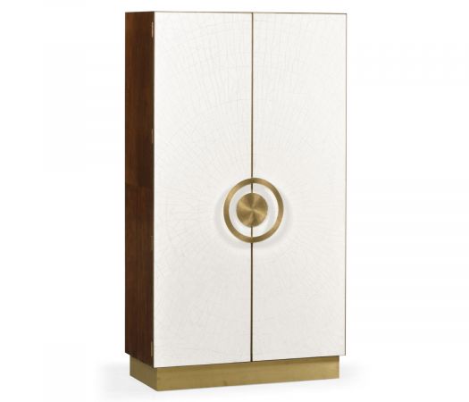 JC Modern - Eclectic Collection - Walnut & Crackle Ceramic Lacquered Storage Cabinet