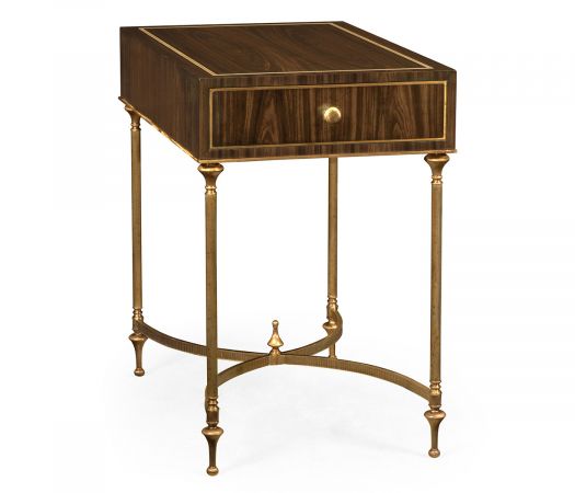 Curated Collection - Rectangular Dark Santos & Brass End Table