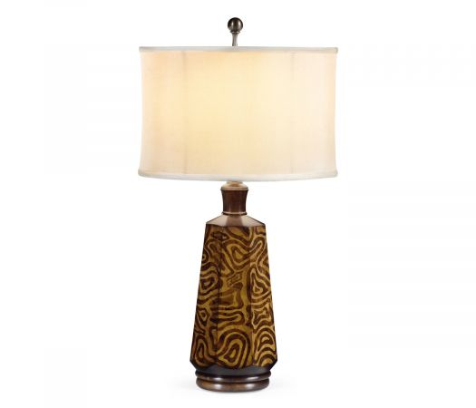 JC Modern - Cosmo Collection - Hexagonal Dijon Burl Table Lamp