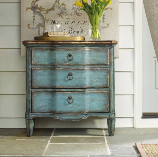 Three Drawer Turquoise Chest