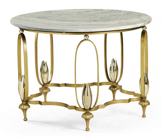 JC Modern - Luxe Collection - Gilded Centre Table with Green Marble Top