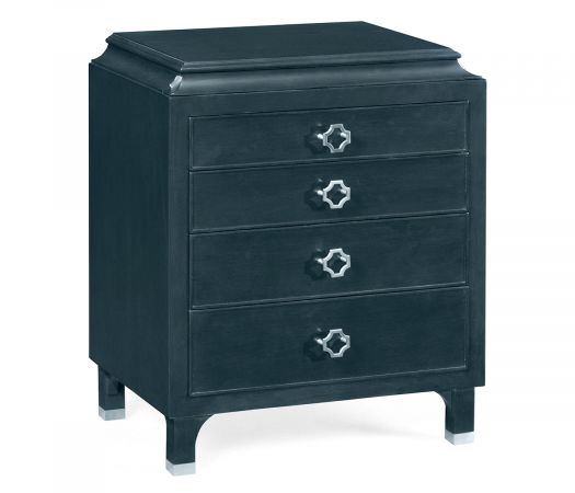 JC Modern - Corniche Collection - Small Antique Blue Oak Chest of Drawers