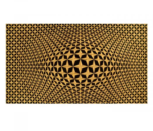 JC Modern - Op Art Collection - 3D Four-Point Star Backlit Geometric Wall Panel