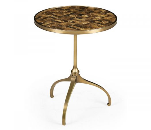 JC Modern - Eclectic Collection - Round Dark Brown Eggshell Side Table