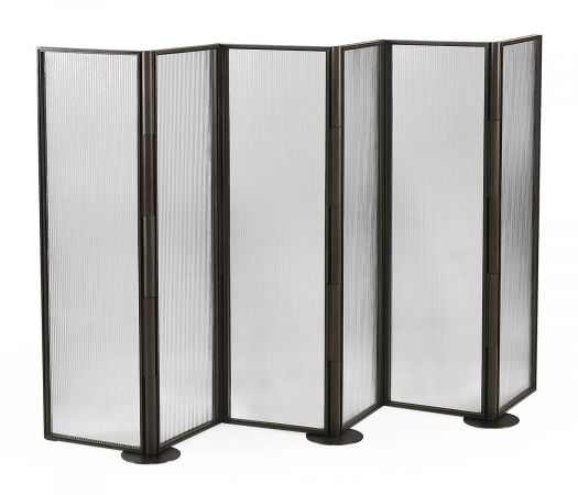 JC Modern - Langkawi Collection - Dark Brown Ash & Grooved Glass Screen