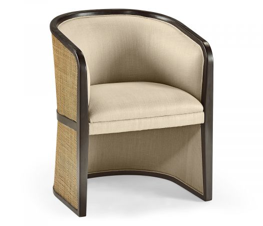 JC Modern - Langkawi Collection - Dark Brown Ash & Woven Rattan Tub Chair