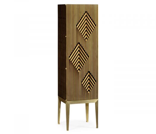 JC Modern - Op Art Collection - Op Art Diamond Bright Satinwood Left Drinks Cabinet