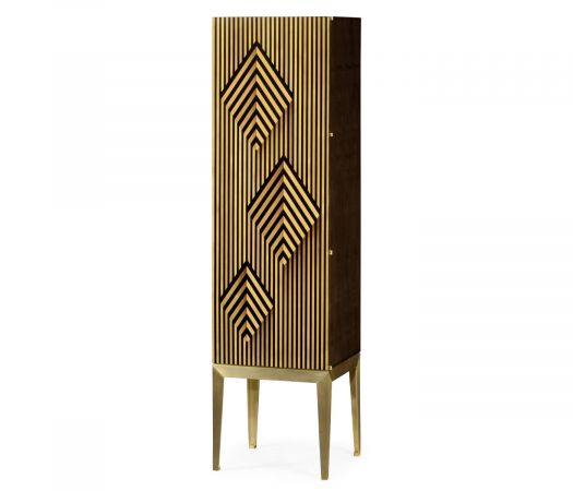 JC Modern - Op Art Collection - Op Art Diamond Bright Satinwood Right Drinks Cabinet