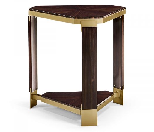 JC Modern - Ebony Collection - Triangular Dark Macassar Ebony Side Table