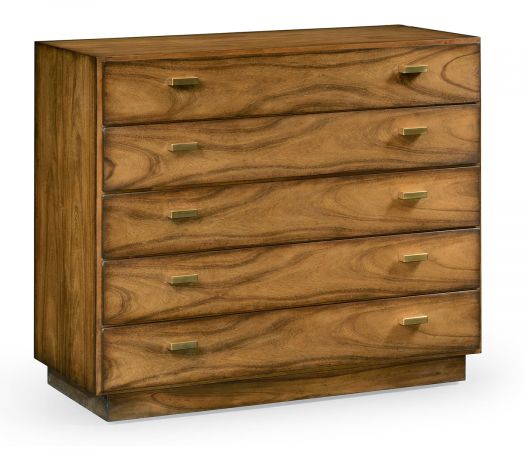 JC Modern - Cosmo Collection - Rectangular Medium Brown Elm Chest of Five Drawers