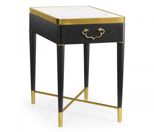 JC Modern - Fusion Collection - Fusion Rectangular Oak & Marble Side Table