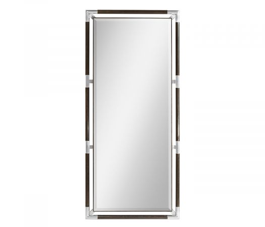 JC Modern - Campaign Collection - Campaign Style Charcoal Floor Standing Mirror