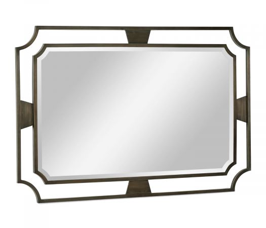 JC Modern - Corniche Collection - Rectangular Curved Bronzed Wall Hanging Mirror