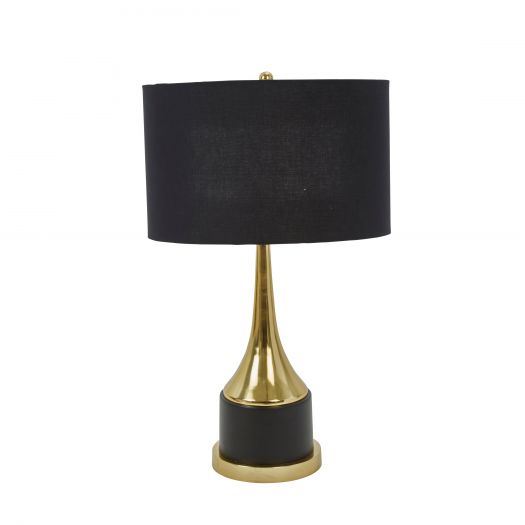 Aluminum 28" Trumpet Table Lamp, Gold/Black