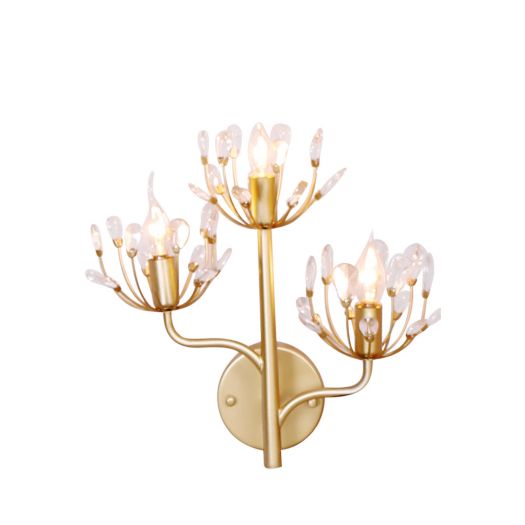 Metal 3 Light Wall Sconce, Gold