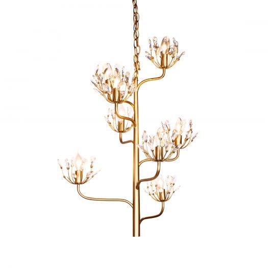 Metal 8 Light Chandelier, Gold