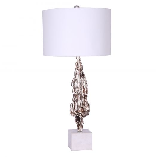 Polyresin Table Lamp, Silver