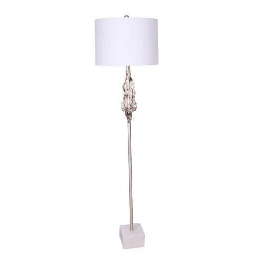 Polyresin Floor Lamp, Silver