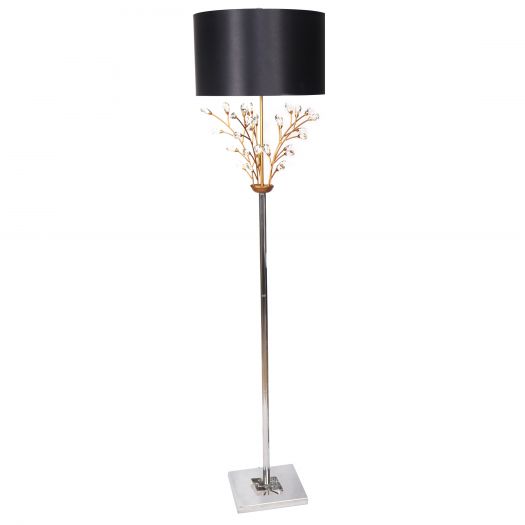 Crystal Flower Floor Lamp, Gold